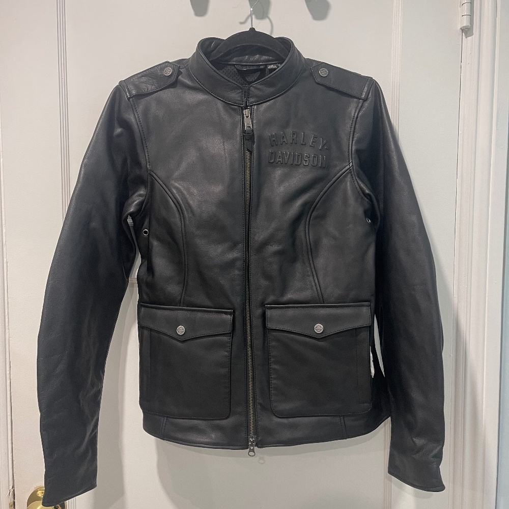 HARLEY DAVIDSON  H-D FLEX LAYERING SYSTEM CAPTAINS LEATHER JACKET OUTER LAYER